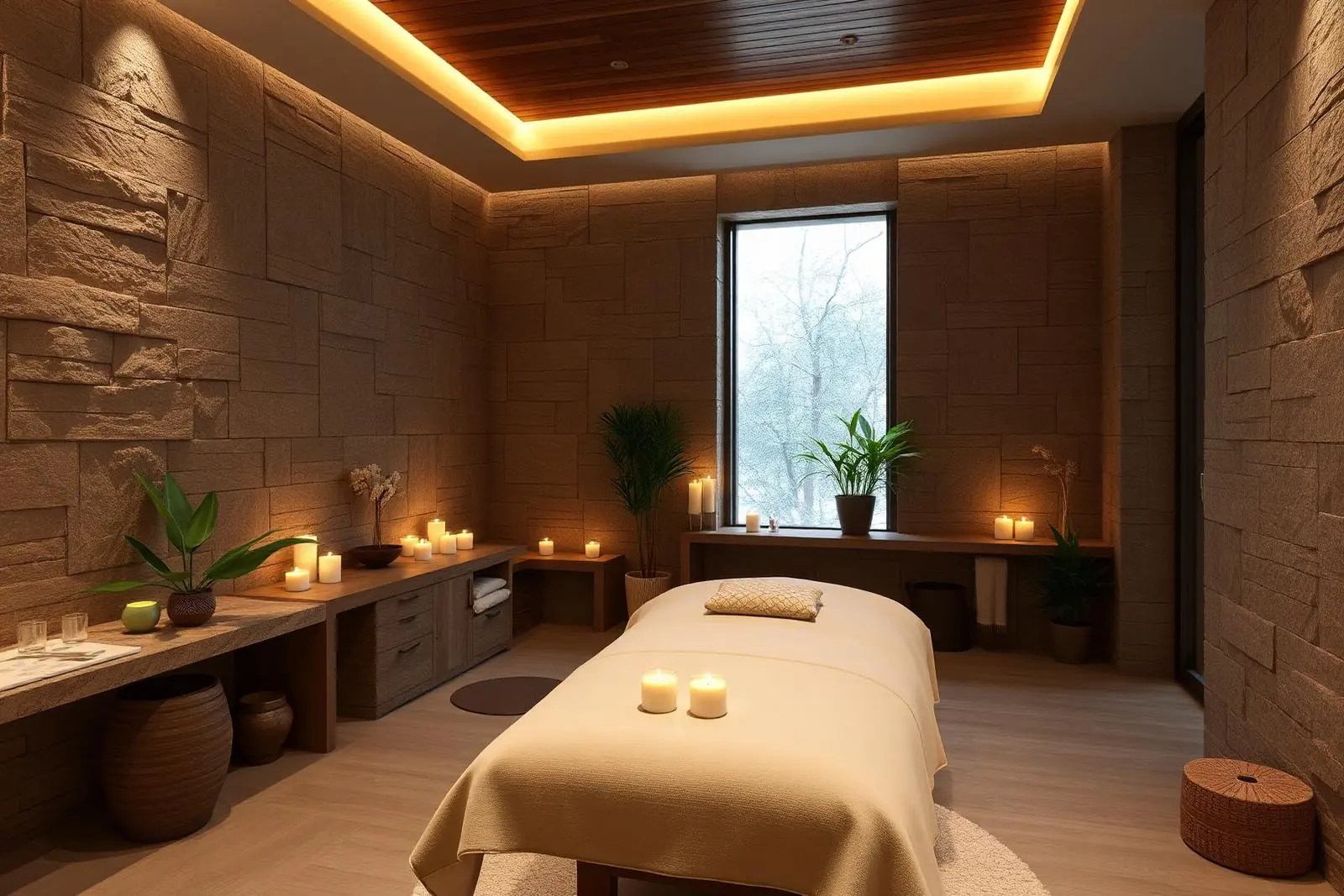 Sala de spa de lujo con velas en Medellín