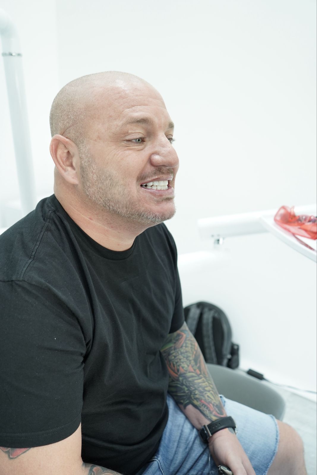 Patient relaxed in clinic after dental procedure