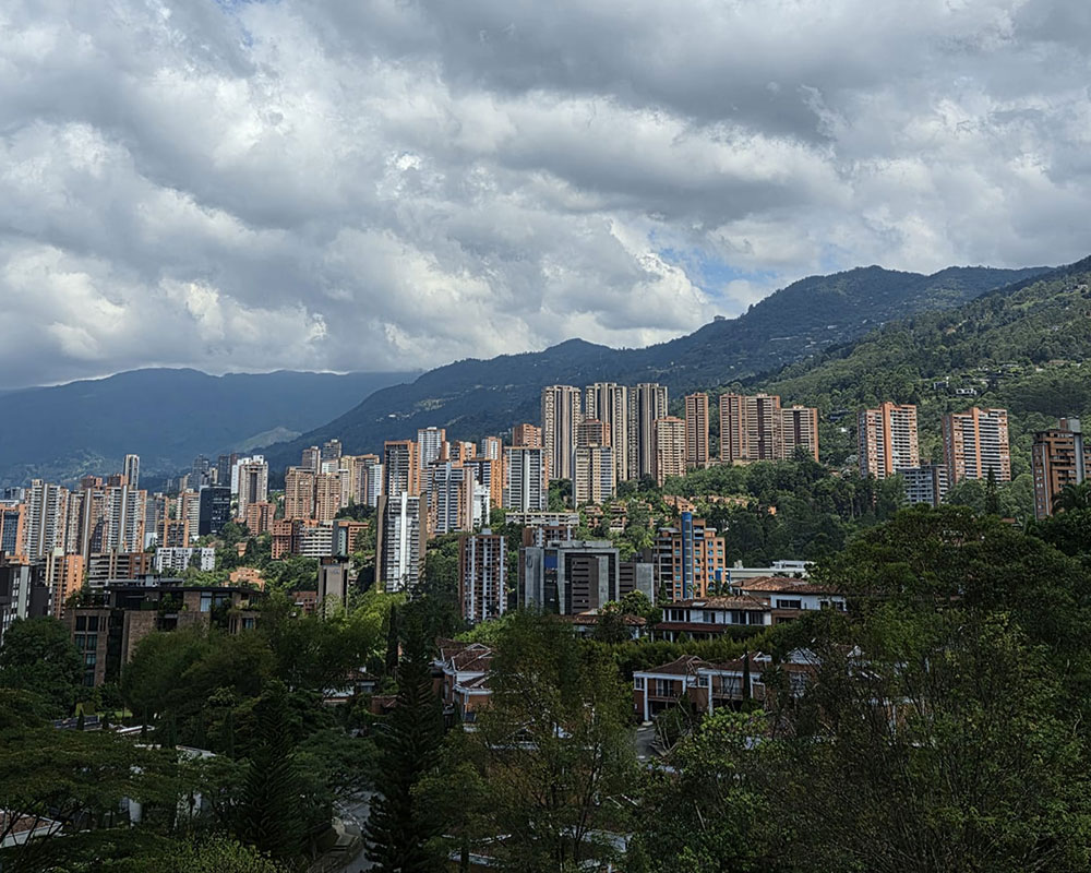 Medellín skyline and mountains